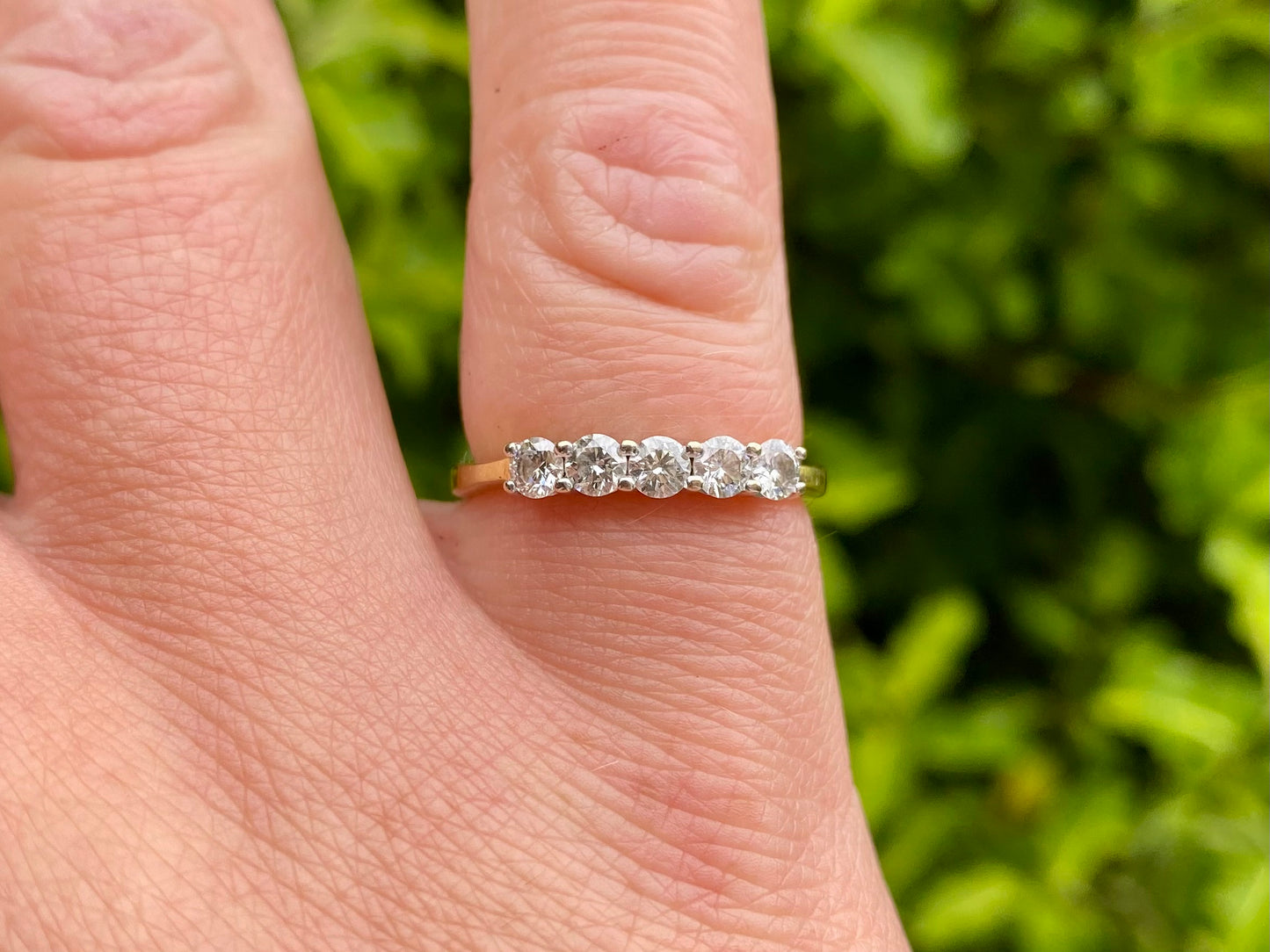 Vintage 18ct Gold Five-Stone Diamond Ring