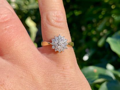 18ct Gold Diamond Cluster Ring