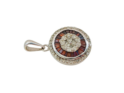 9ct Gold White & Red Diamond Pendant