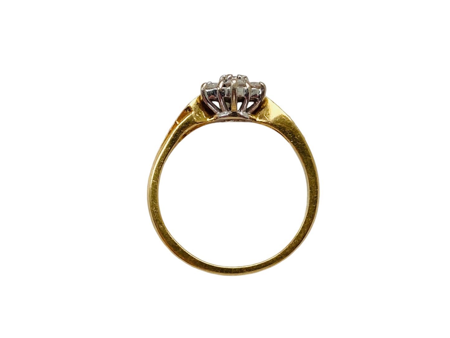 Vintage 18ct Gold Diamond Daisy Ring