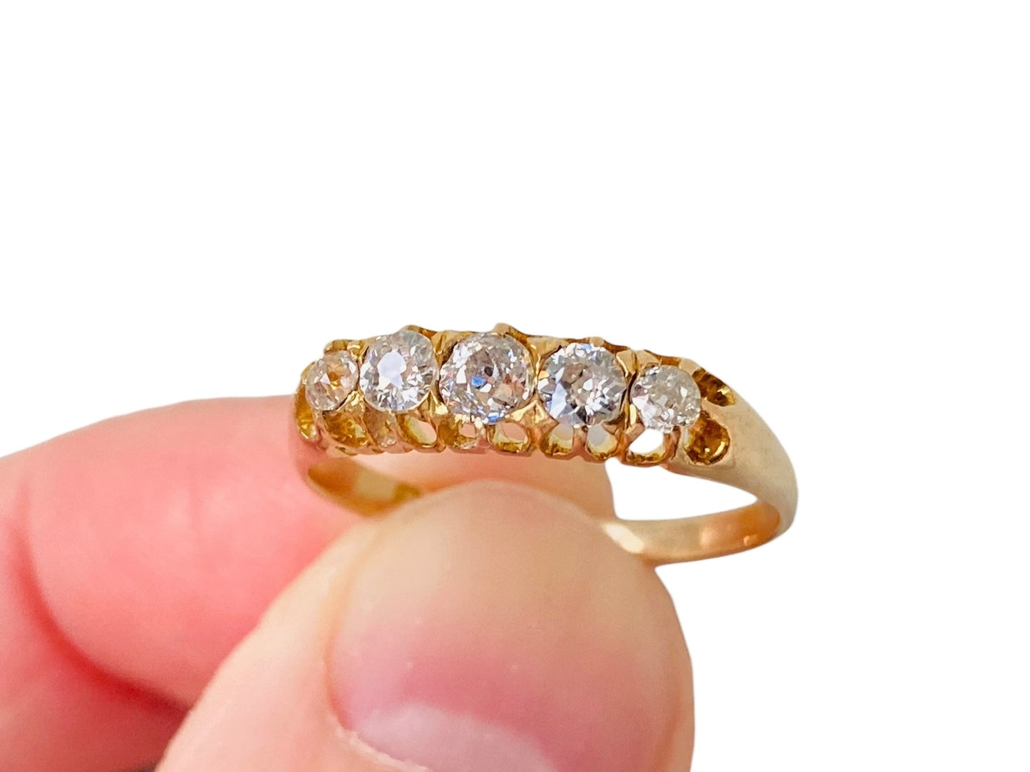 Antique Victorian 18ct Gold Five-Stone Diamond Ring