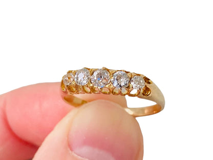 Antique Victorian 18ct Gold Five-Stone Diamond Ring