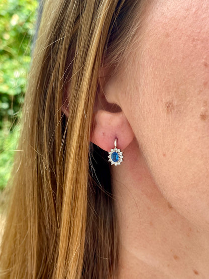 18ct Gold Sapphire & Diamond Earrings