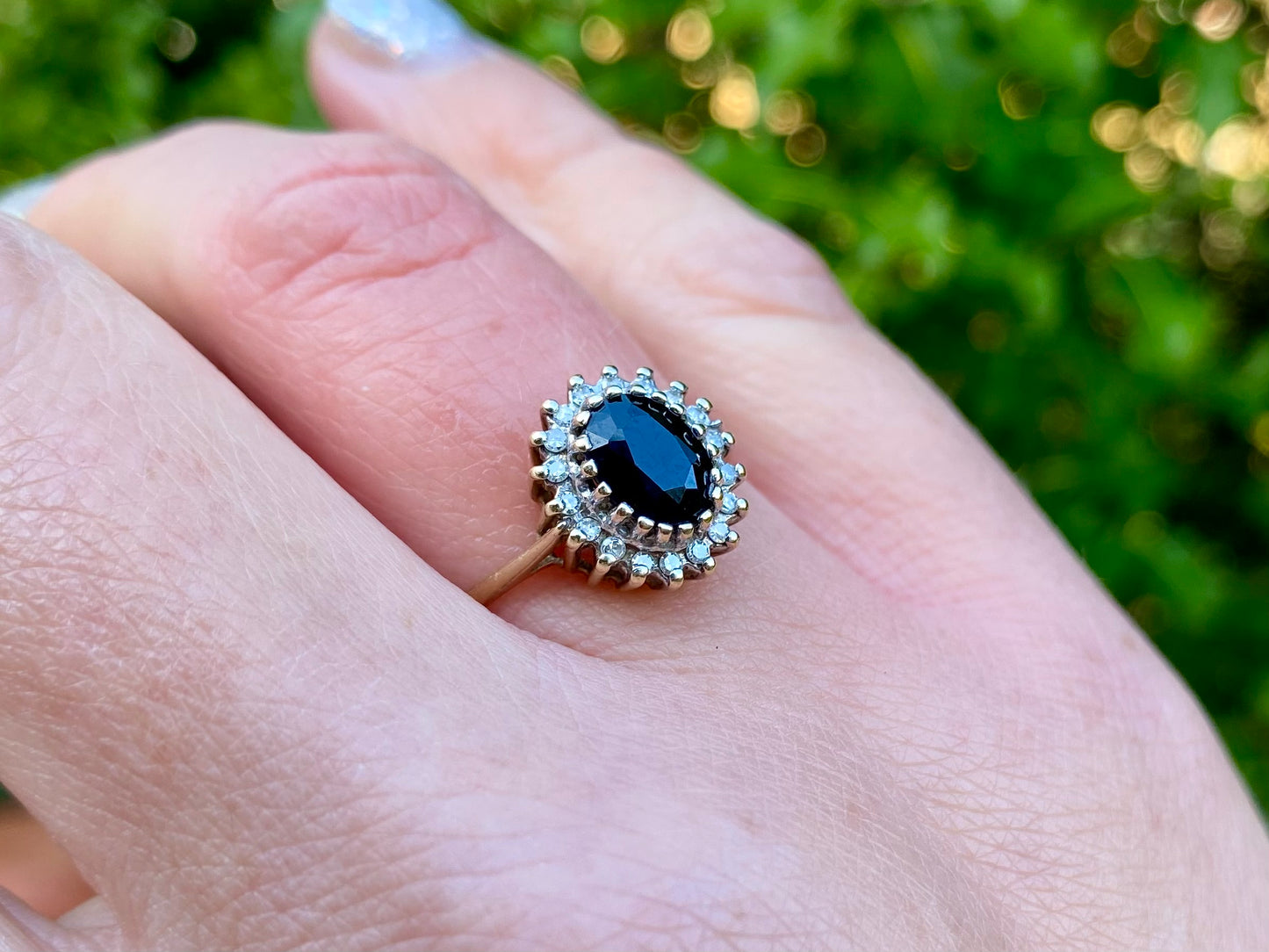 9ct Gold Sapphire & Diamond Ring