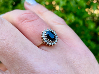 9ct Gold Sapphire & Diamond Ring