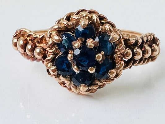 Vintage 9ct Gold Sapphire Ring