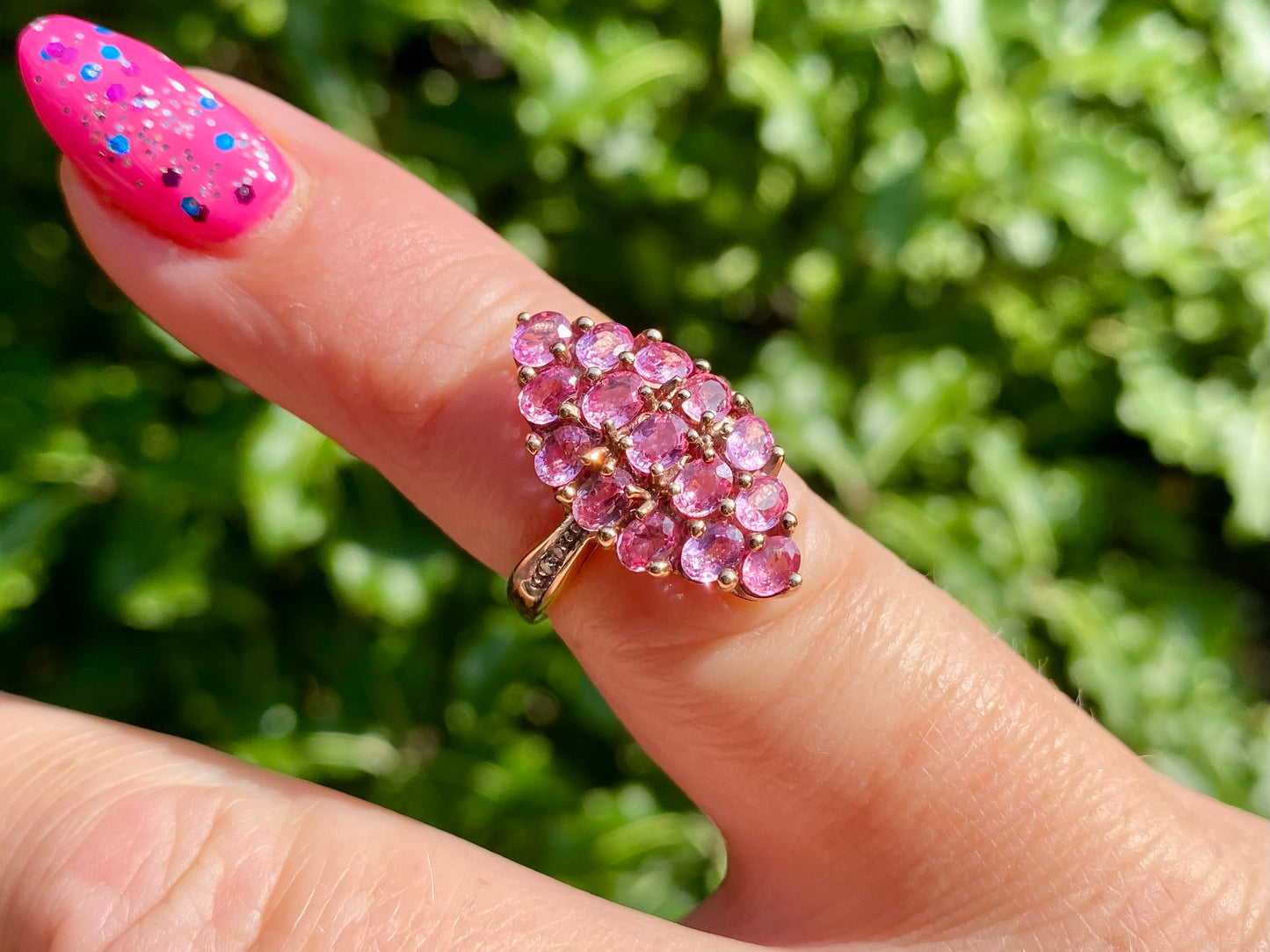 18ct Gold Pink Sapphire & Diamond Ring