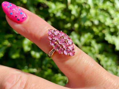 18ct Gold Pink Sapphire & Diamond Ring
