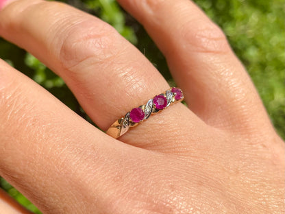 9ct Gold Ruby & Diamond Ring