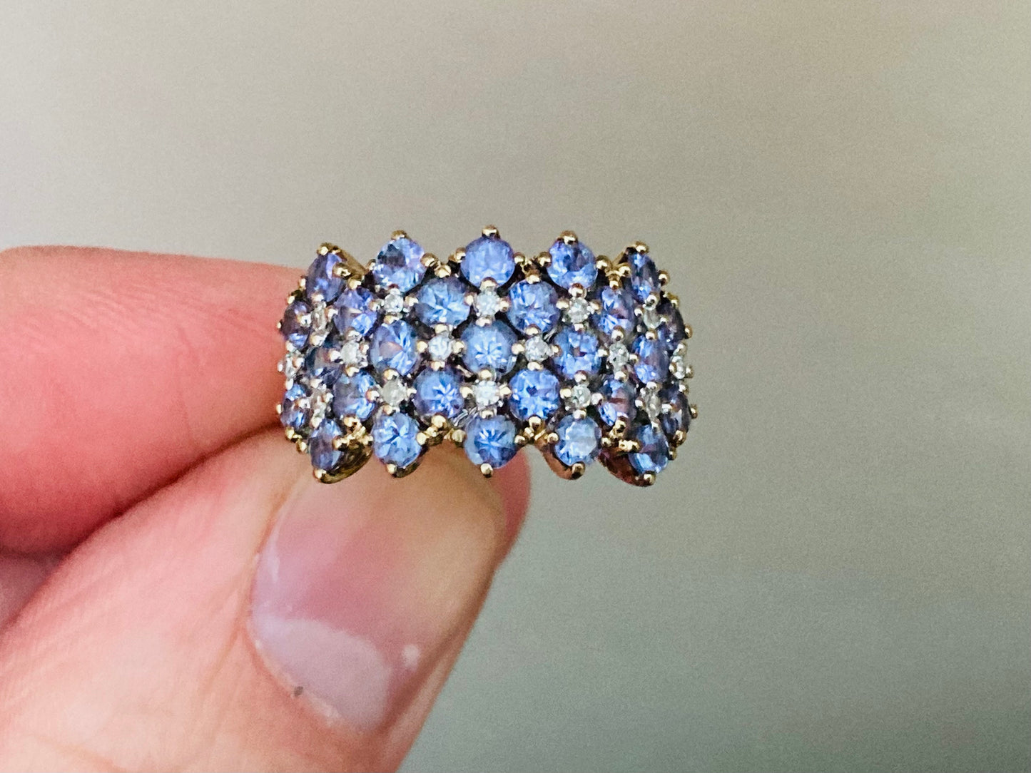 9ct Gold Tanzanite & Diamond Ring