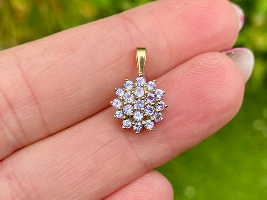 9ct Gold Tanzanite Cluster Pendant