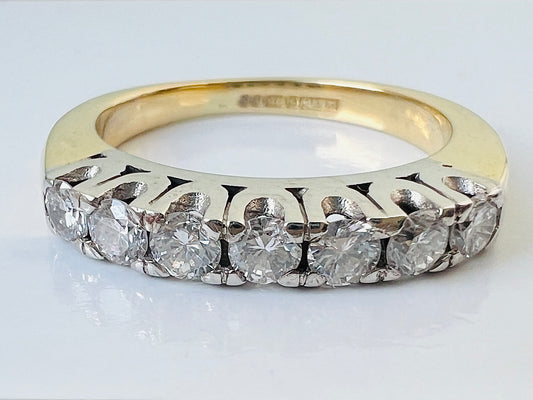 Vintage 18ct Gold Seven-Stone Diamond Ring