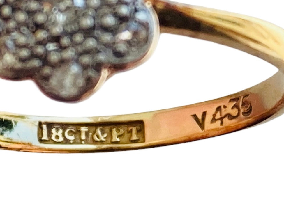 Antique 18ct Gold Diamond Daisy Ring