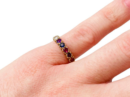 9ct Gold Multi Gemstone Ring