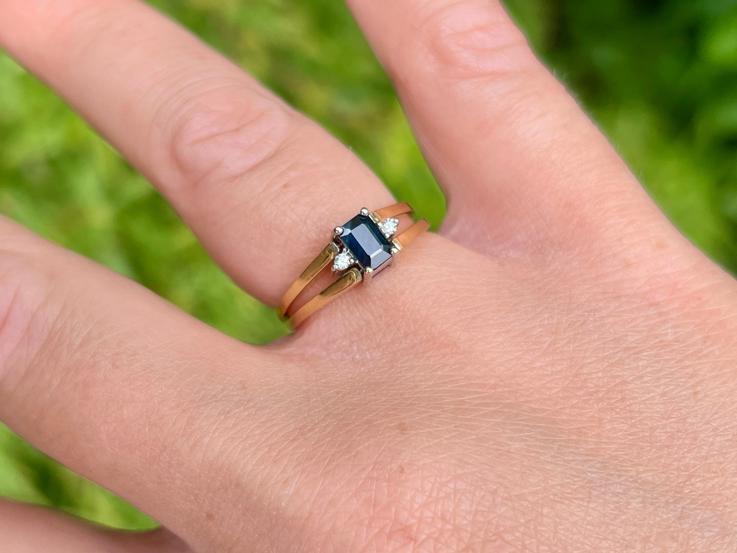 Vintage 18ct Gold Sapphire & Tanzanite Flip Ring