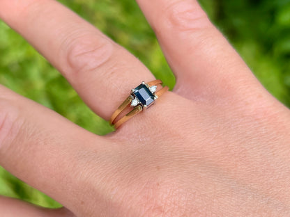 Vintage 18ct Gold Sapphire & Tanzanite Flip Ring