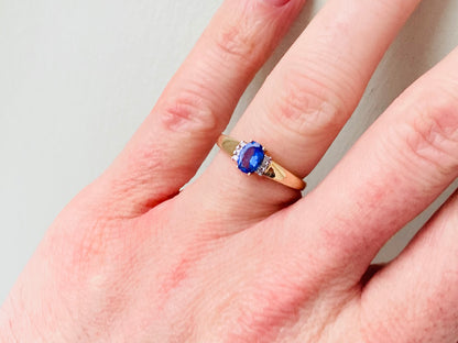 9ct Gold Tanzanite & Diamond Ring