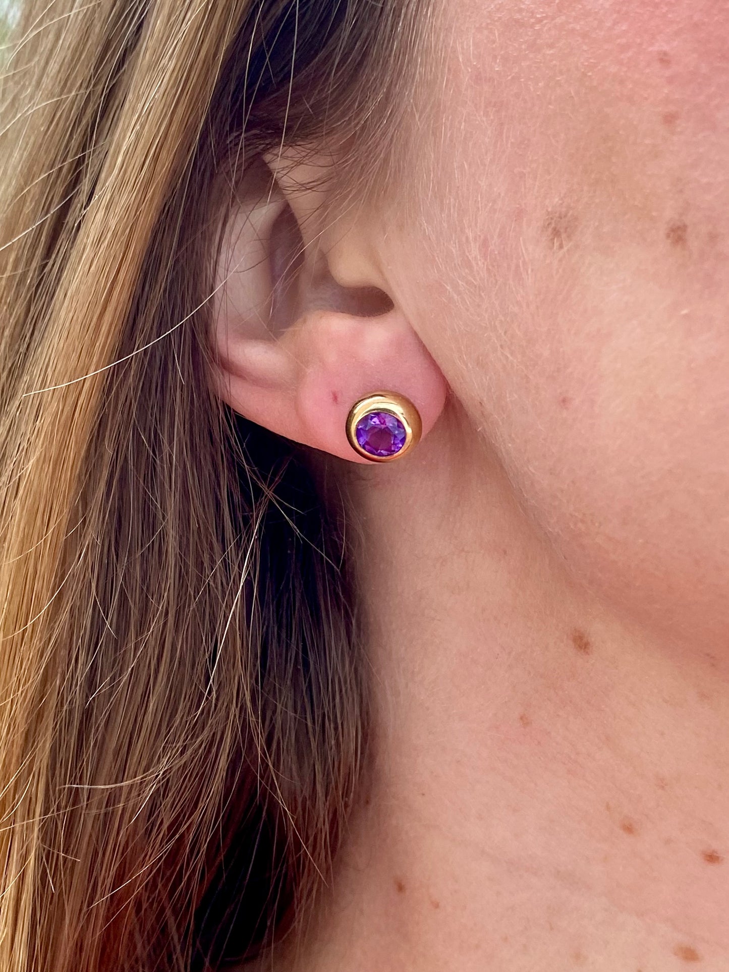 9ct Gold Amethyst Earrings