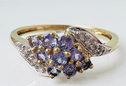 9ct Gold Tanzanite & Diamond Ring