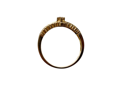 9ct Gold Champagne & White Diamond Ring