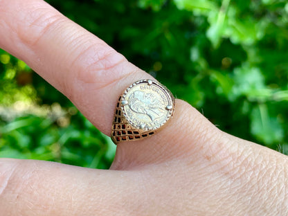 9ct Gold Coin Ring