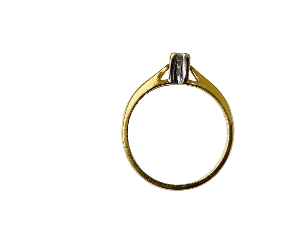 18ct Gold Millennium-Cut Diamond Solitaire Ring