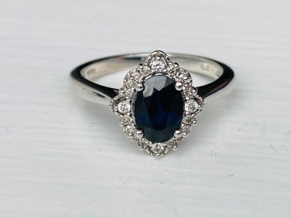 9ct Gold Sapphire & Diamond Ring