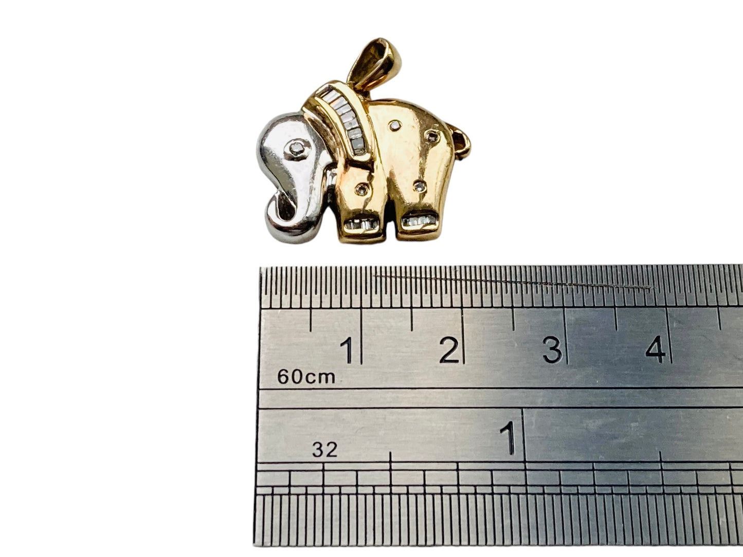 9ct Gold Diamond Elephant Pendant