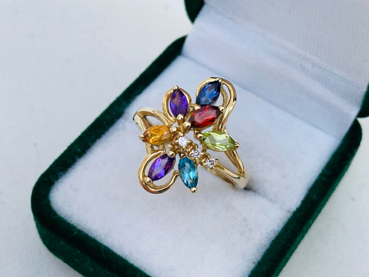 9ct Gold Multi Gemstone Ring