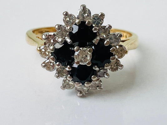 Vintage 18ct Gold Sapphire & Diamond Ring
