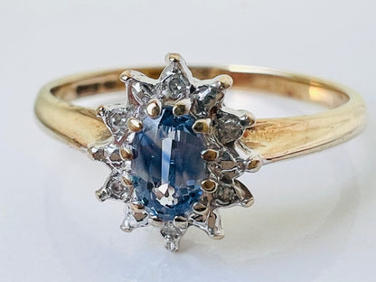 9ct Gold Sapphire & Diamond Ring