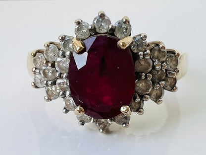 9ct Gold Ruby & Diamond Ring