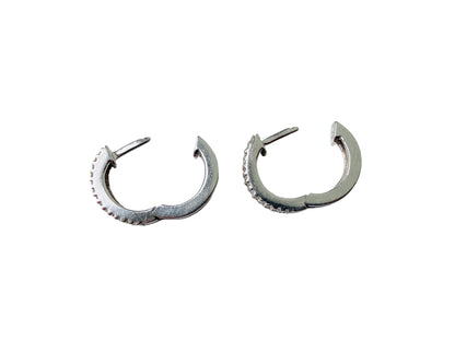 14ct Gold Diamond Hoop Earrings