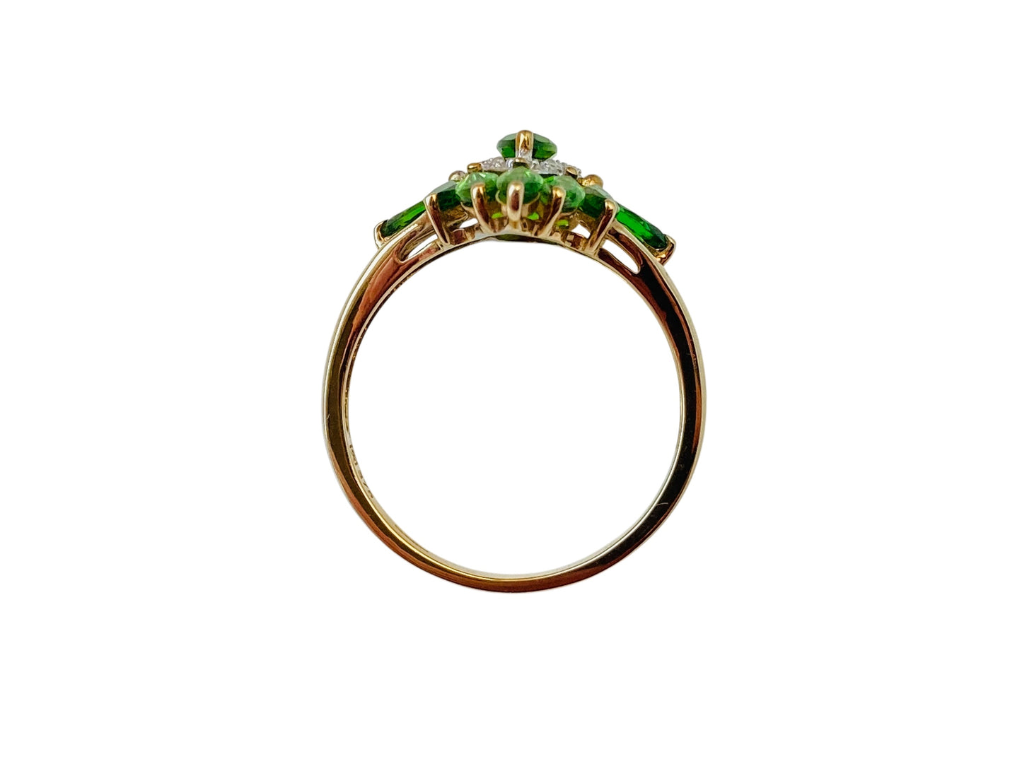 9ct Gold Diopside & Diamond Ring
