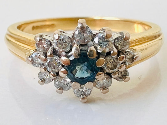 Vintage 18ct Gold Sapphire & Diamond Ring