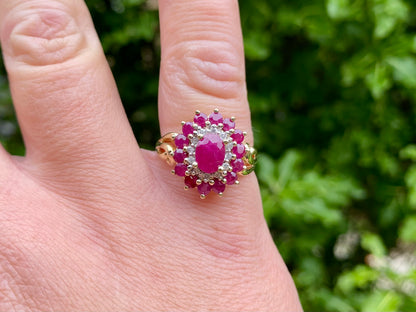 9ct Gold Ruby & Diamond Ring