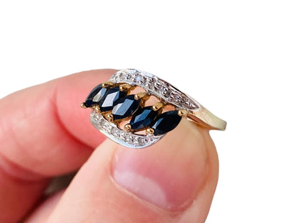 9ct Gold Sapphire & Diamond Ring