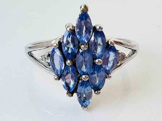 9ct Gold Tanzanite & Diamond Ring