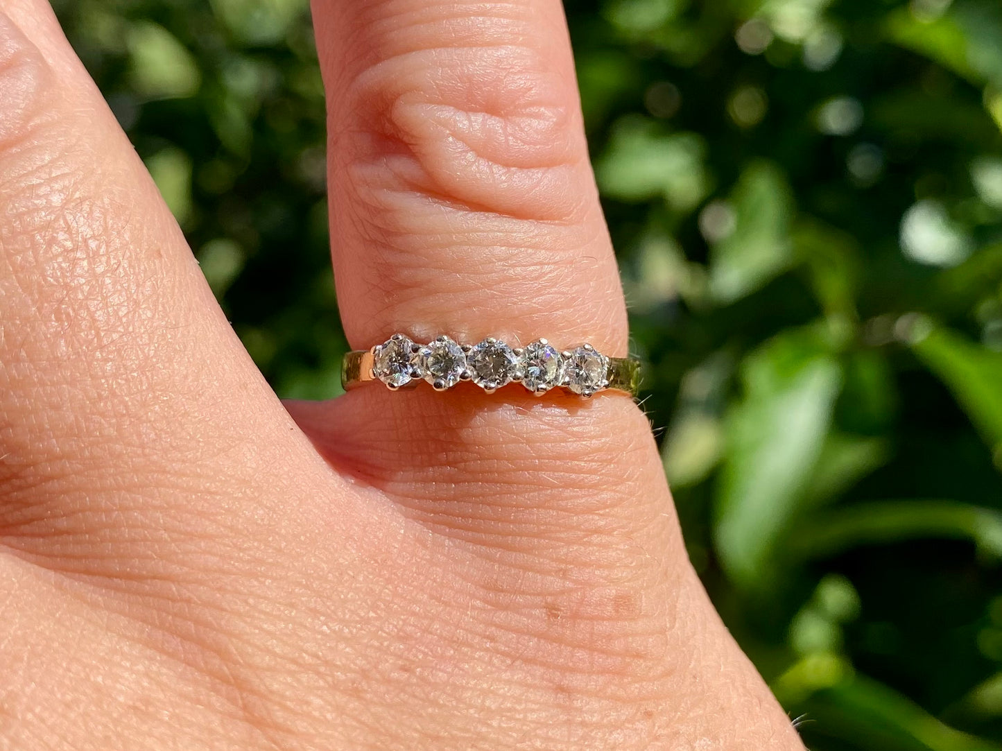 Vintage 18ct Gold Five-Stone Diamond Ring