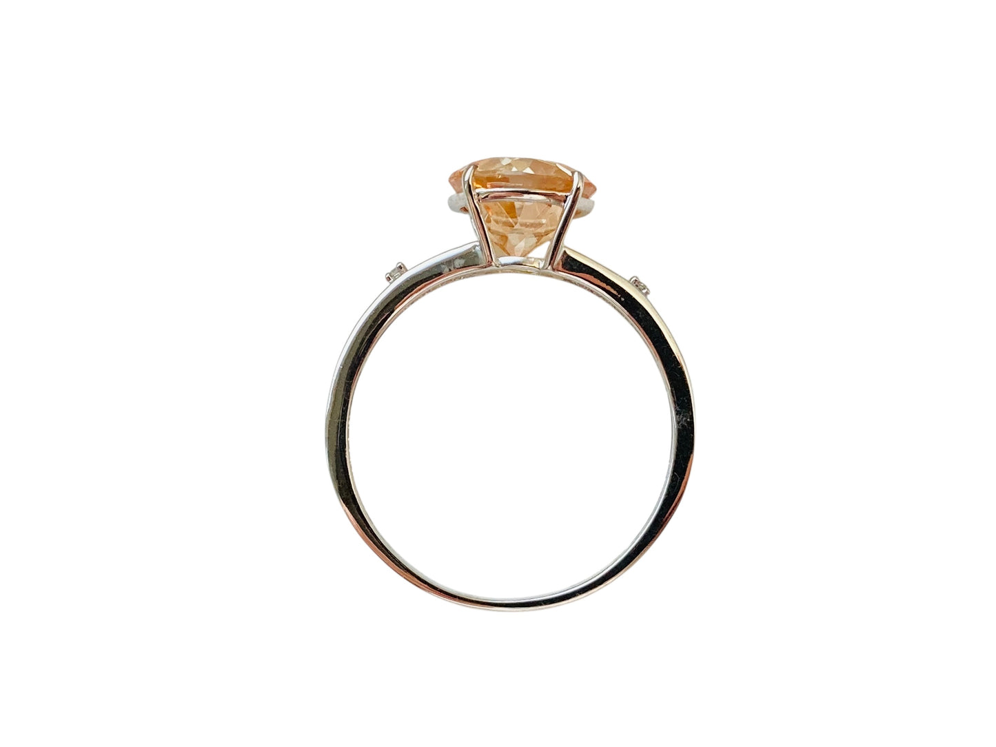 9ct Gold Orange Topaz & Diamond Ring