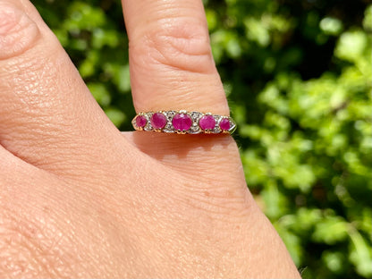 9ct Gold Ruby & Diamond Ring