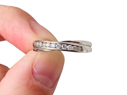 9ct Gold Diamond Crossover Ring