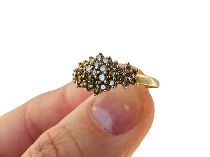 9ct Gold Champagne Diamond Cluster Ring