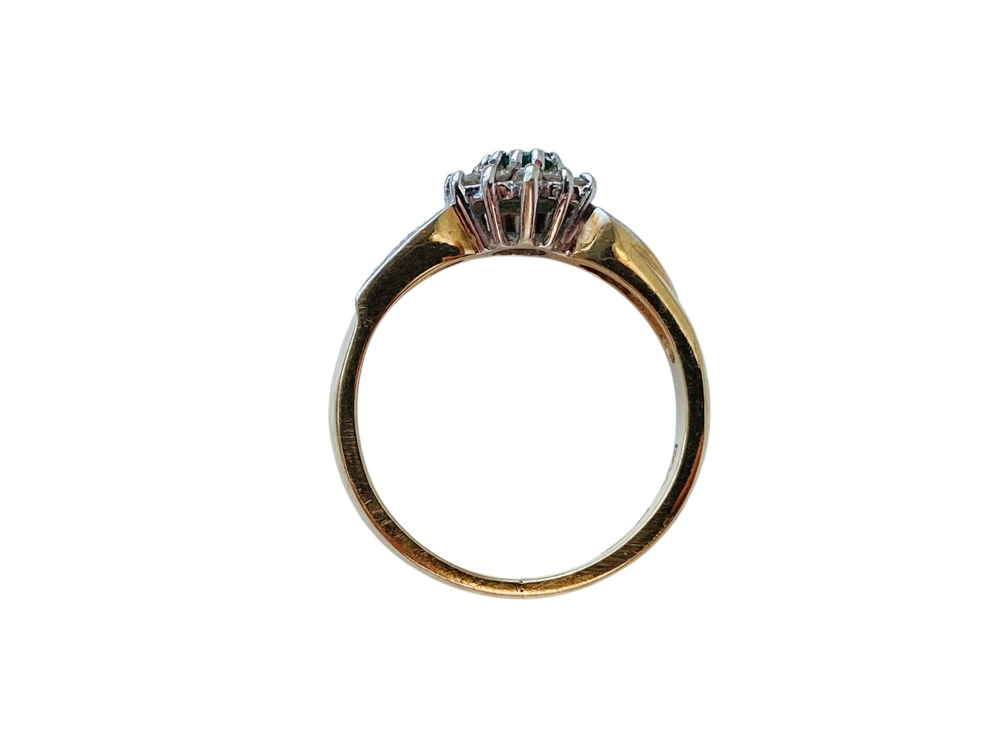 Vintage 9ct Gold Emerald & Diamond Ring