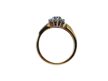 Vintage 9ct Gold Emerald & Diamond Ring