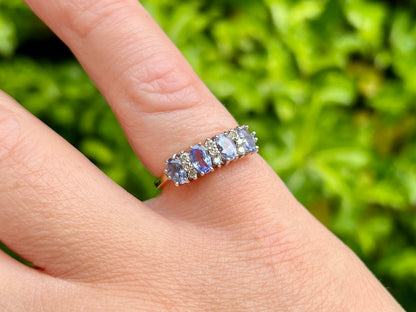 Vintage 18ct Gold Tanzanite & Diamond Ring