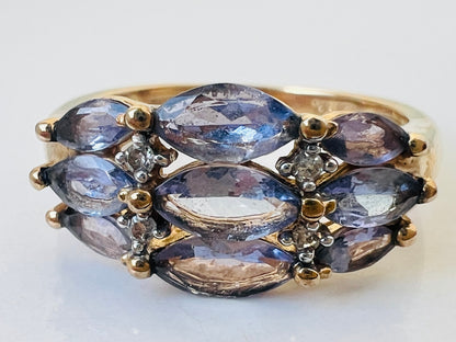 9ct Gold Tanzanite & Diamond Ring