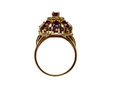 Vintage 14ct Gold Ruby & Diamond Ring