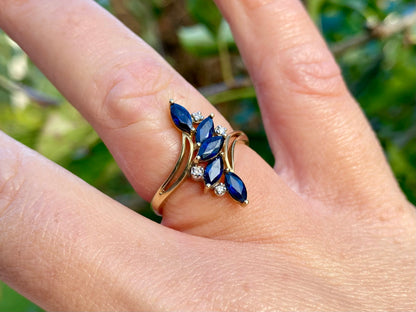 9ct Gold Sapphire & Diamond Ring
