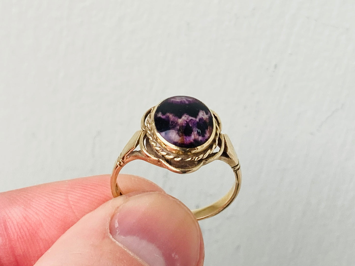 9ct Gold Blue John Ring